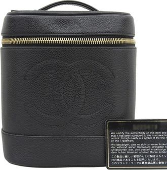 Chanel Black Grained Calfskin Vanity Bag (Pre-Owned)