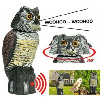 OEM Espantap&aacute;jaros Realista Con Cabeza Giratoria Y Sonido De B&uacute;ho, Repelente De Plagas Para Jard&iacute;n Y Patio