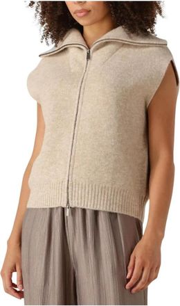 Knit-ted Zand MAY Spencer Trui Vest - Dames - Vesten - Beige - XL - Truien & Vesten