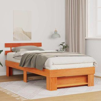 vidaXL Struttura del letto con testiera Cera marrone 80 x 200 cm - Vidaxl
