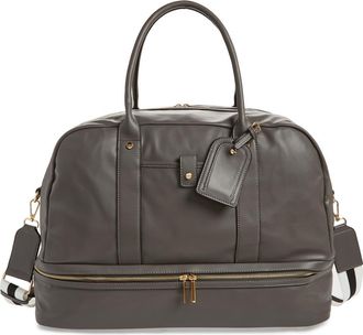 Mali + Lili Riley Vegan Leather Weekend Travel Bag in Charcoal at Nordstrom Rack
