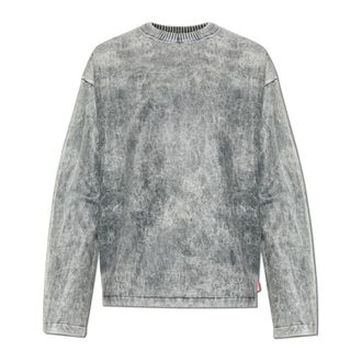 Diesel Round-neck Knitwear, male, Gray, Size: XL K-Brutus Sweater