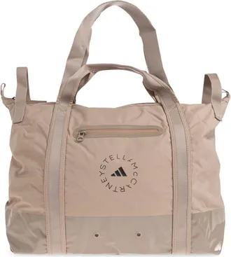 adidas Adidas by Stella McCartney, Training Accessories, female, Beige, Size: ONE SIZE Logo-print Tote Bag