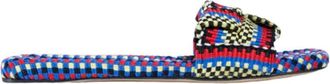 Amambaih Womens Martina Woven Mules Sandal In Blue