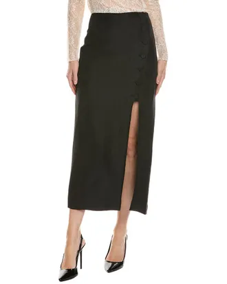 Sandro Linen-Blend Midi Skirt