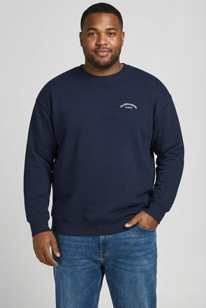 Jack & Jones Plus Size Sweatshirt JJCOLLEGE LOGO SWEAT CREW PLS, Herren, Gr. 4XL, navy blazer, Sweatware, Obermaterial: 80% Baumwolle, 20% Polyester, JACK & JONES PLUSSIZE, 