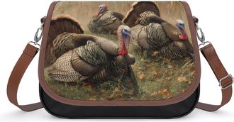 Generic Three Wild Turkeys Womens Crossbody Bag Fashion Shoulder Handbags Message Tote Bag with Adjustable Strap