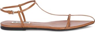 Jil Sander Cage Flat Sandal - Dames - Sandalen - Bruin - 36 EU - Leer - Schoenen