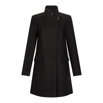 Liu Jo Single-Breasted Coats, female, Black, Size: XS Elegant Wool Blend Coat