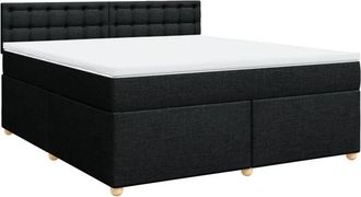 vidaXL Vidaxl - Cama Box Spring Con Colch&oacute;n Tela Negro 180x200 Cm