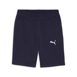 Puma Trainingsshorts PUMA TEAMGOAL CASUALS SHORTS, Damen, Gr. L, N-Gr, blau (puma navy, puma wei&szlig;), Sweatware, Obermaterial: 100% Baumwolle, unifarben, reg