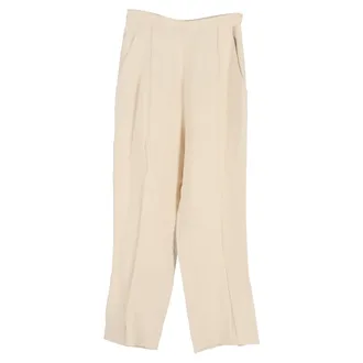 Khaite Wide-Leg Trousers in Cream Viscose