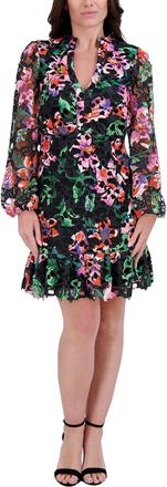 Kensie Printed Heavy Lace Mini Dress