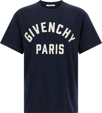 Givenchy Logo T-shirt - Heren - T-shirts - Blauw - M - Katoen - Tops