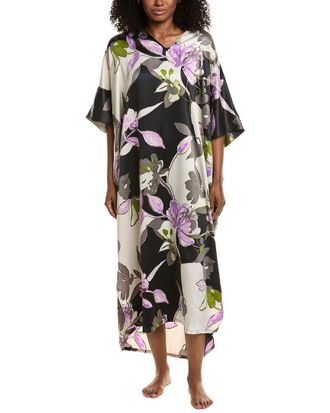 Natori Tsubaki Satin V-Neck Caftan
