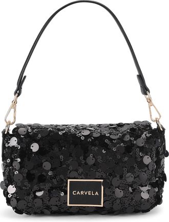 Carvela Womens Jessica Sequin Bag - Black Fabric - One Size