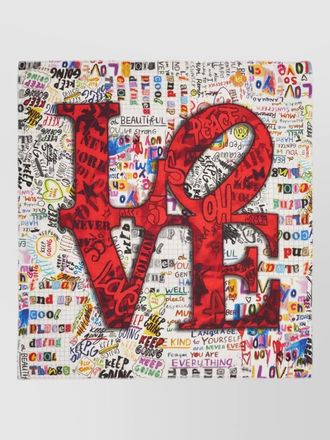 Faliero Sarti love motif stole graphic multicolored print