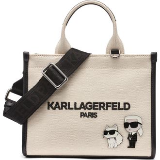 Karl Lagerfeld Kristina Satchel in Natural/black at Nordstrom