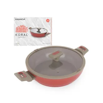KASANOVA Tegame 28 cm antiaderente ceramico Koral con coperchio