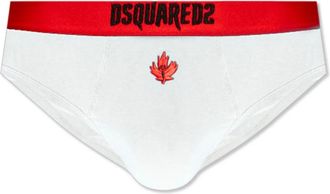 Dsquared2 Logo Briefs - Heren - Onderbroek - Wit - S - Katoen - Ondergoed