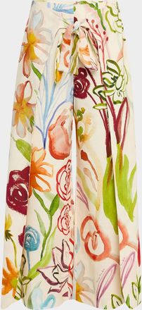 Mestiza New York Chloe Floral-Print Cotton Wrap Pants