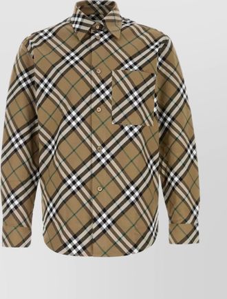 Burberry embroidered oxford shirt collar button-down