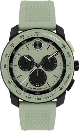 Movado Bold TR90 Chronograph Silicone Strap Watch, 43.5mm in Green at Nordstrom