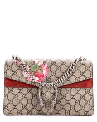 Gucci Burgundy Blooms Print Gg Coated Canvas Dionysus Bag Small (Authentic Pre-Loved)
