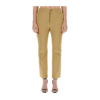 Saint Laurent Dames, Broeken, Beige, Maat: L Katoen