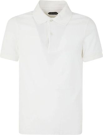 Tom Ford Wit gesneden en genaaide polo - Heren - Polos - Wit - M - Tops