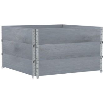 vidaXL Jardinera De Madera Maciza De Pino Gris 100x100 Cm Vidaxl