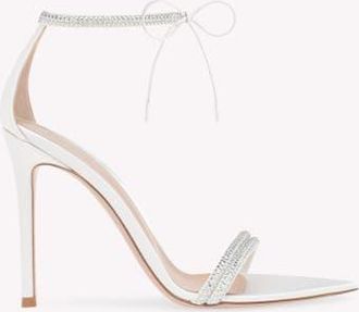 Gianvito Rossi Montecarlo Sandals in White Suede And Silk at Nordstrom, Size 41.5