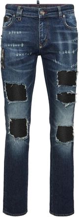 Philipp Plein 5-Pocket Rock Star Jeans - Heren - Slim Fit Jeans - Blauw - W32 - Katoen - Jeans