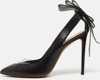 Nicholas Kirkwood Black Leather Bow Slingback Pumps