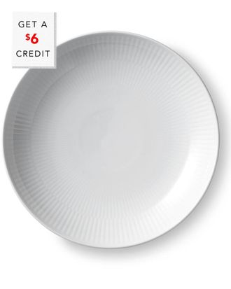 ROYAL COPENHAGEN 9.75in White Fluted Shallow Bowl with $5 Credit