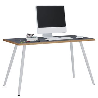VCM Vcm - Mesa De Escritorio Mesa De Oficina Scandanivischer Retro Look Salia 110x80 Cm (antracita / Roble De Miel)