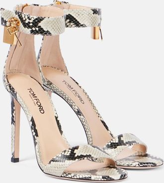 Tom Ford Sandali in pelle con stampa serpente