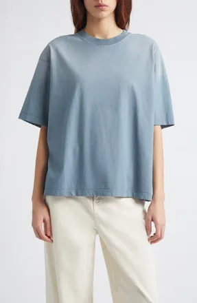 Golden Goose Distressed & Faded Boxy Cotton T-Shirt in Windward Blue at Nordstrom, Size Small