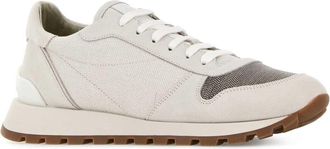 Brunello Cucinelli Womens Light Grey Fabric Sneakers C209