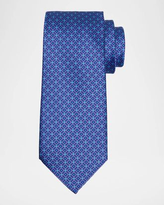 Stefano Ricci Men & apos;s Square & Diamond-Print Silk Tie
