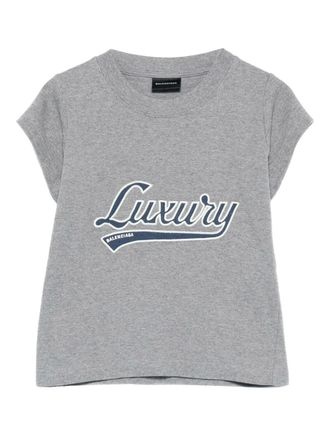 Balenciaga graphic-print short-sleeved t-shirt - women - Cotton - L - Grey