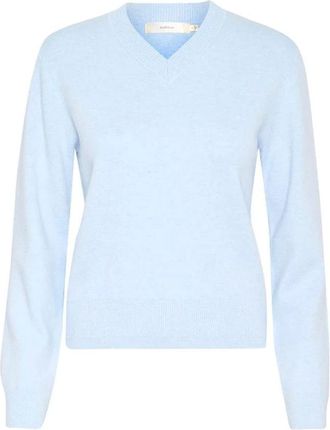Inwear Klassieke V-hals Katoenen Trui - Dames - Truien - Blauw - Maat: XL Katoen