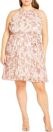 City Chic Jorgie Floral Print Sleeveless Dress at Nordstrom, Size Xxl