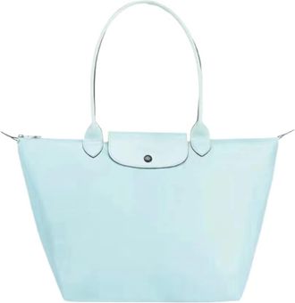 Generic Multipurpose Tote Bag: Foldable Soft Nylon, 3 Sizes, Stylish Water-Resistant Designer Handbag for Work, Travel, Gym (Anniversary Cloud Blue,Medium)