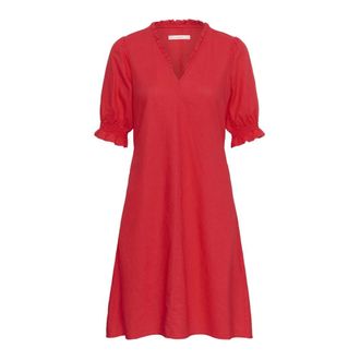 Inwear Rigitta Dress - Dames - Korte kleedjes - Rood - L - Linnen - Kleedjes