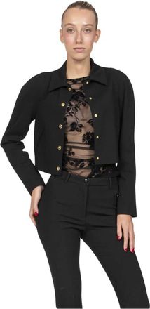 Pinko Guazzetto Jacket - Dames - Zomerjassen - Zwart - S - Leer - Jassen