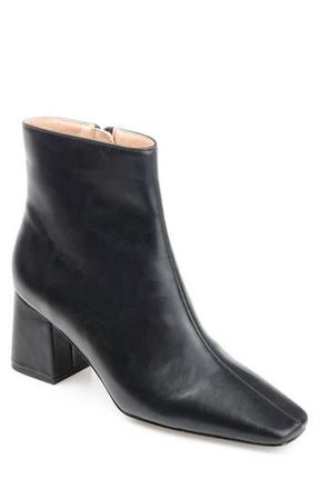 Journee Collection Haylinn Vegan Leather Bootie in Black at Nordstrom Rack, Size 10