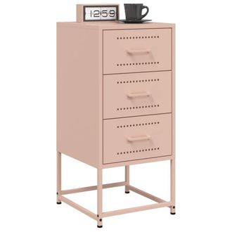 Berkfield Home Durable Bedside Cabinets 2 pcs Pink 36x39x78 cm Steel | Size: 36 x 39 x 78 cm