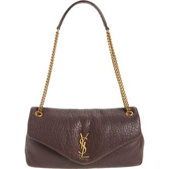 Saint Laurent Medium Calypso Leather Shoulder Bag in Raisin at Nordstrom