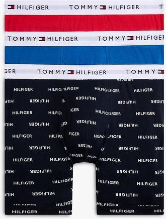 Tommy Hilfiger Mens Cotton Classics Boxer Brief 3-Pack - Blue - XL